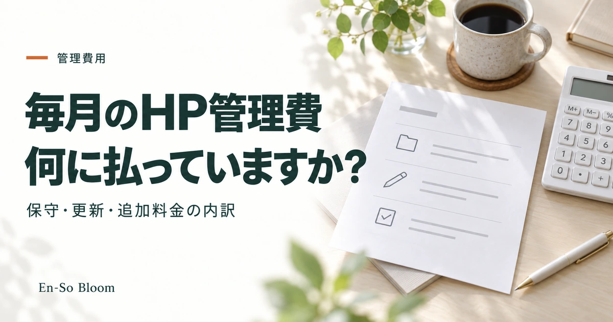 毎月のHP管理費 何に払っていますか?｜保守・更新・追加料金の内訳