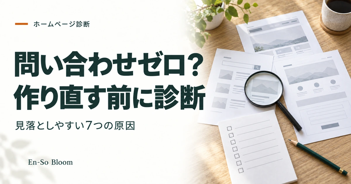問い合わせゼロ? 作り直す前に診断｜見落としやすい7つの原因