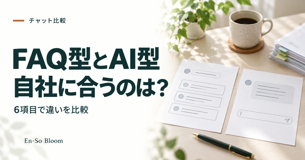 FAQ型とAI型 自社に合うのは?｜6項目で違いを比較