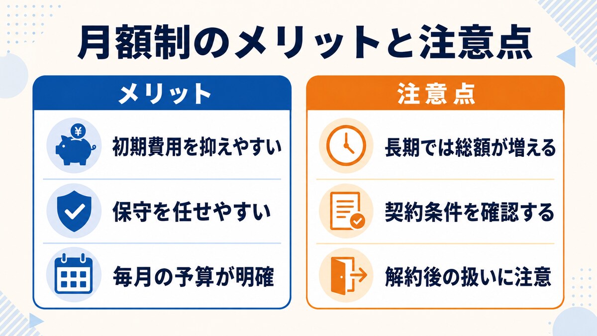 月額制ホームページ制作のメリットと注意点